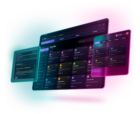 Painel NinjaFlix com ferramentas premium